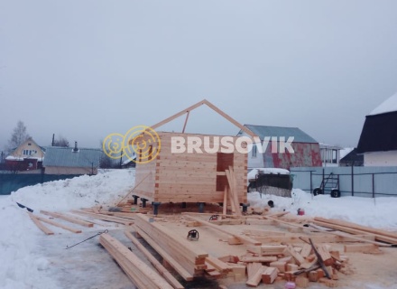 Баня 4х6 м из профилированного бруса 145х145 мм по индивидуальному проекту в д. Замятино, Кимрский район, Тверская область