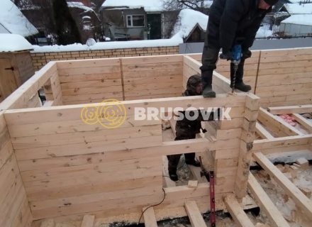 Двухэтажный дом 6х12м с террасой 3х6м из обрезного бруса 150х150мм по индивидуальному проекту в г. Иваново