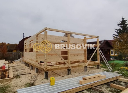 Полутораэтажный дом 6х8м из профилированного бруса 145х145мм по индивидуальному проекту в СНТ Пахма, Ярославский район