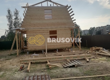 Дом 6х9м с ломаной крышей из профилированного бруса 145х145мм в с. Атепцево, Наро-Фоминский район, Московская область