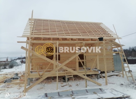 Дом 6х8м с террасой из профилированного бруса 145х145мм по индивидуальному проекту в СНТ Майский, г. Кострома