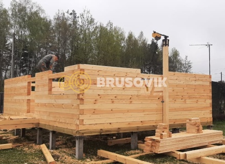 Дом 6х8м по проекту № 66 из профилированного бруса 145х145мм в СНТ Восток, Петушинский район, Владимирская область