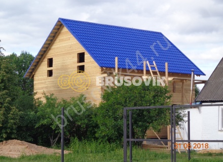 Дом по индивидуальному проекту из обрезного бруса 150х150 мм