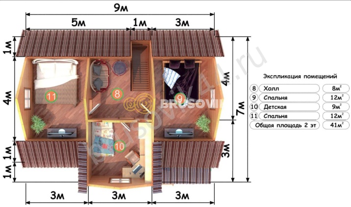 Проект №73 дома из бруса 7х9