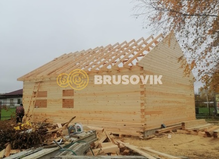 Дом 8х10м из профилированного бруса 145х195мм по индивидуальному проекту в посёлке Зелёная Роща, Угличский район, Ярославская область