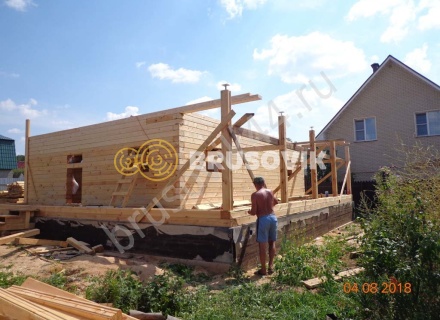 Дом из проф. бруса 145х145 мм по индивидуальному проекту