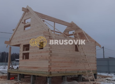 Баня 6х6м по проекту №15 из профилированного бруса 145х145мм в д. Глазово, Можайский район, Московская облать