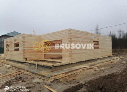 Дом 12х12м с шатровой крышей из профилированного бруса 145х195мм в д. Верхние Велеми, Серпуховской район, Московская область