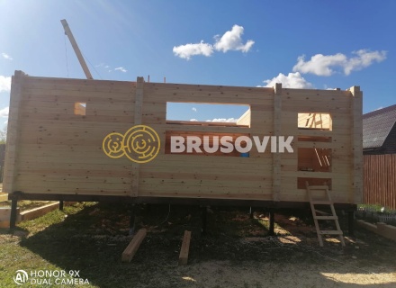 Баня 6х8 м из профилированного бруса 145х145 мм с рубкой углов &quot;в чашу&quot; по индивидуальному проекту в д. Вятчинки, Ивановоская область