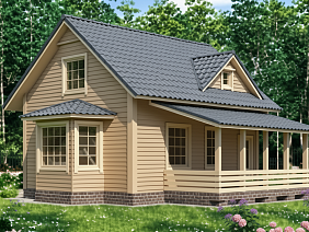 Проект №17 дома из бруса 7,5х7,5