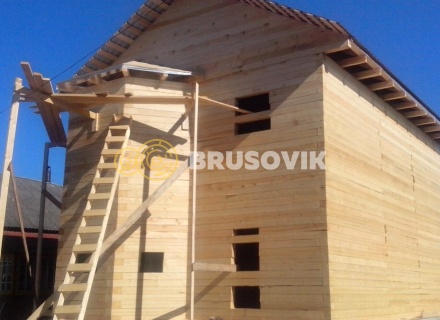 Двухэтажный дом 7х9 м из обрезного бруса 150х150 мм в Курской области