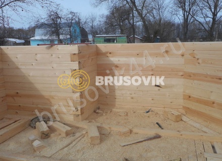 Зимнее строительство дома из бруса