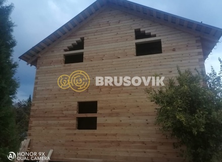 Двухэтажный дом 8х11м из профилированного бруса 145х195мм по индивидуальному проекту в СНТ Лесные поляны, городской округ Истра, Московская область