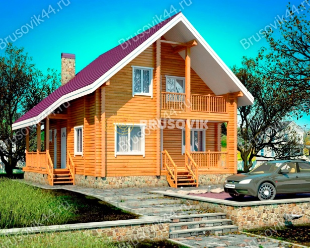 Проект №1 дома из бруса 9,4х9,5