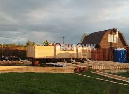 Баня 6х8 м из профилированного бруса 145х145 мм с рубкой углов &quot;в чашу&quot; по индивидуальному проекту в д. Вятчинки, Ивановоская область