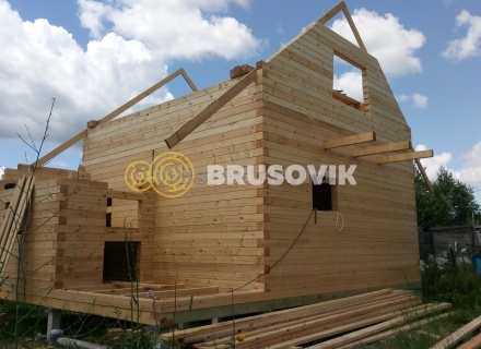 Баня 6х8 м из сухого профилированного бруса 145х145 мм по проекту №3 в Московской области