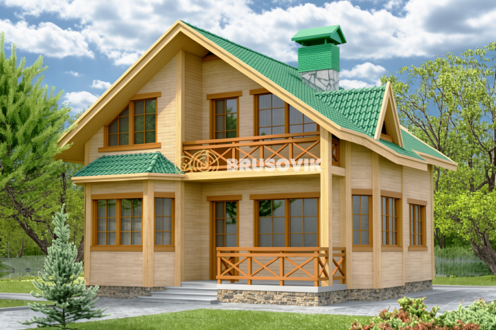 Проект №7 дома из бруса 8х11