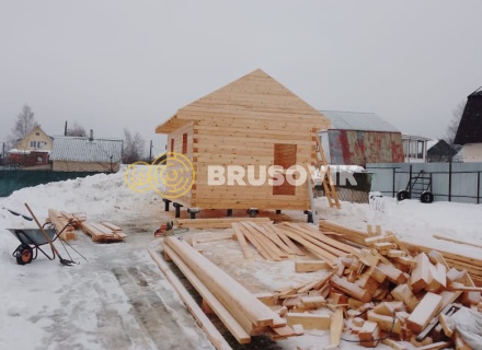 Баня 4х6 м из профилированного бруса 145х145 мм по индивидуальному проекту в д. Замятино, Кимрский район, Тверская область