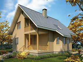 Проект №15 дома из бруса 9х10