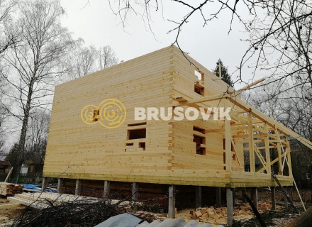 Двухэтажный дом 9х10 м из профилированного бруса 145х195 мм в СНТ Шараповские сады, городской округ Серпухов, Московская область