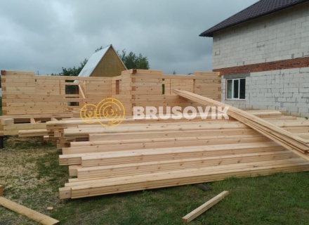 Дом 7,5х9м из профилированного бруса 145х145мм по проекту № 2 в д. Богданово, Рязанская область