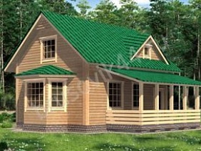 Проект №17 дома из бруса 7,5х7,5