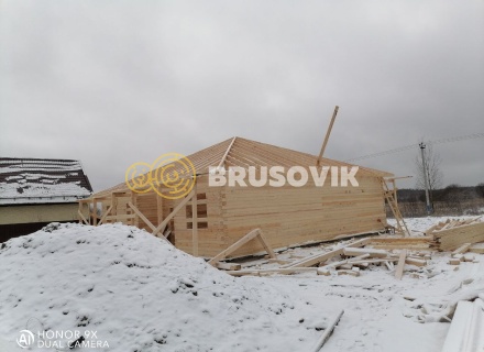 Дом 12х12м с шатровой крышей из профилированного бруса 145х195мм в д. Верхние Велеми, Серпуховской район, Московская область