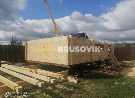 Баня 6х8 м из профилированного бруса 145х145 мм с рубкой углов &quot;в чашу&quot; по индивидуальному проекту в д. Вятчинки, Ивановоская область