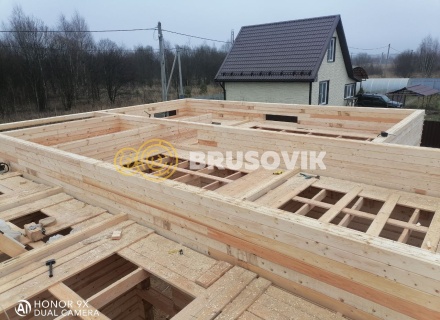 Дом 12х12м с шатровой крышей из профилированного бруса 145х195мм в д. Верхние Велеми, Серпуховской район, Московская область