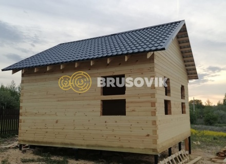 Дом 6х6м по индивидуальному проекту профилированного бруса 145х145мм в д. Яковлево, Тутаевский район, Ярославская область