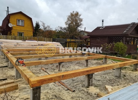 Полутораэтажный дом 6х8м из профилированного бруса 145х145мм по индивидуальному проекту в СНТ Пахма, Ярославский район