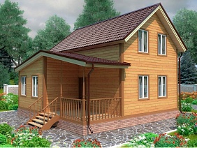 Проект №80 дома из бруса 8х8