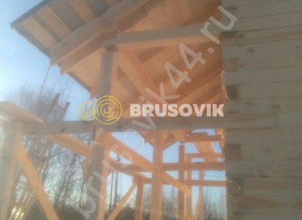 Дом 9,4х9,5 м по проекту № 1 из обрезного бруса 150х150 мм