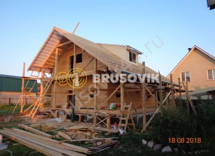Дом из проф. бруса 145х145 мм по индивидуальному проекту