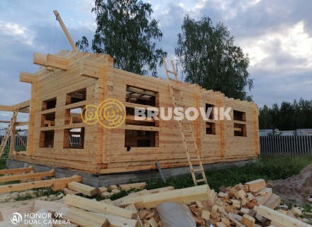 Дом 9х11м из профилированного бруса 145х195мм с рубкой углов &quot;в чашу&quot; по индивидуальному проекту в д. Иванцево, Ивановский р-н