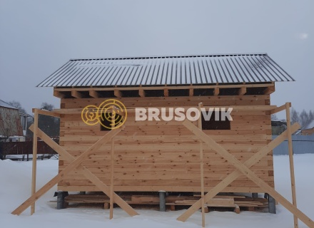 Баня 4х6 м из профилированного бруса 145х145 мм по индивидуальному проекту в д. Замятино, Кимрский район, Тверская область