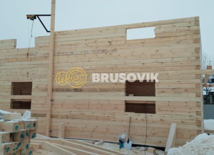 Двухэтажный дом 6х12м с террасой 3х6м из обрезного бруса 150х150мм по индивидуальному проекту в г. Иваново