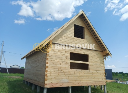 Дом 6х8м из профилированного бруса 145х145мм по проекту № 20 в д. Бунятино, Торжокский р-н., Тверская обл.