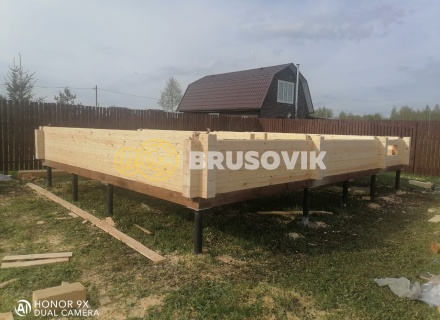 Баня 6х8 м из профилированного бруса 145х145 мм с рубкой углов &quot;в чашу&quot; по индивидуальному проекту в д. Вятчинки, Ивановоская область