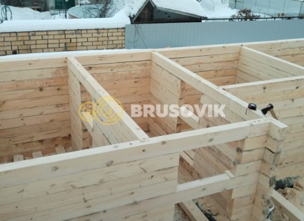 Двухэтажный дом 6х12м с террасой 3х6м из обрезного бруса 150х150мм по индивидуальному проекту в г. Иваново