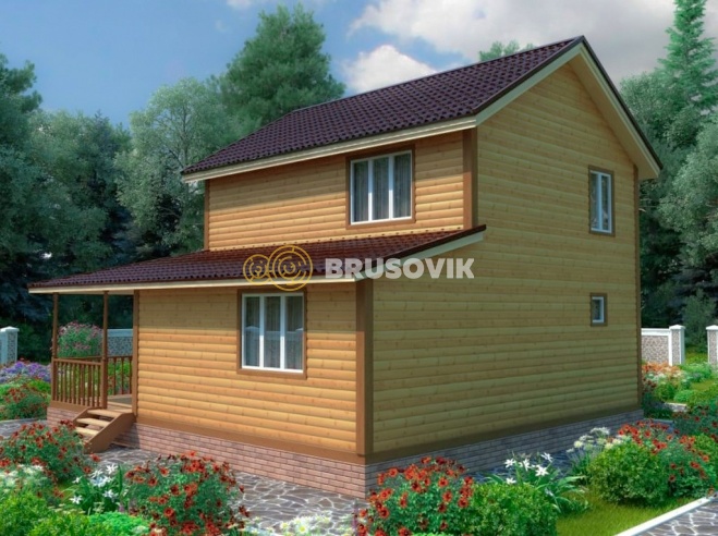 Проект №76 дома из бруса 8,5х8,5