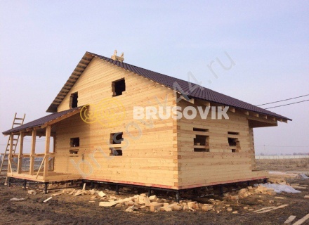 Дом из бруса по проекту № 6