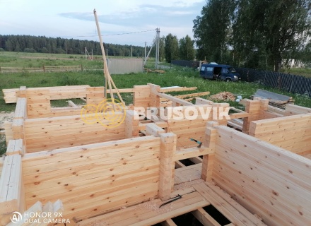 Дом 9х11м из профилированного бруса 145х195мм с рубкой углов &quot;в чашу&quot; по индивидуальному проекту в д. Иванцево, Ивановский р-н