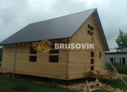 Дом 7,5х9м из профилированного бруса 145х145мм по проекту № 2 в д. Богданово, Рязанская область