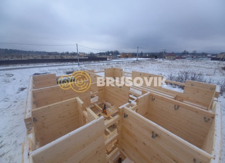 Дом 8х9м с террасой 2х4м из профилированного бруса 145х145мм по индивидуальному проекту в д. Новинское, Наро-Фоминский район, Московская область