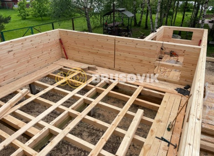 Баня 6х9м по индивидуальному проекту из профилированного бруса 145х145мм в д. Петрищево, Рузский район, Московская область