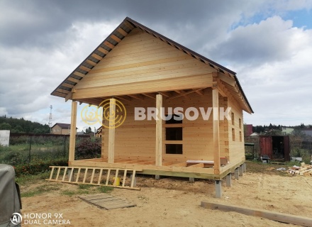 Дом 6х6м с террасой 2х6м из профилированного бруса 145х145мм в д. Горчухино, Наро-Фоминский район, Московская область