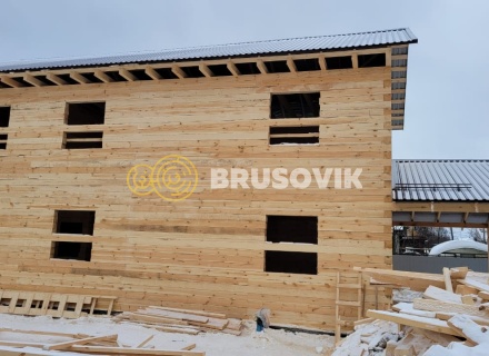 Двухэтажный дом 6х12м с террасой 3х6м из обрезного бруса 150х150мм по индивидуальному проекту в г. Иваново