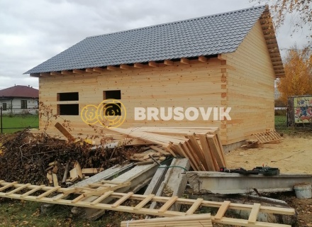 Дом 8х10м из профилированного бруса 145х195мм по индивидуальному проекту в посёлке Зелёная Роща, Угличский район, Ярославская область