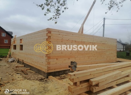 Дом 8х10м из профилированного бруса 145х195мм по индивидуальному проекту в посёлке Зелёная Роща, Угличский район, Ярославская область